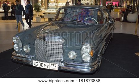 Moscow, Russia - April 02, 2017: Mercedes-benz W111 280Se Coupe, Germany, 1970. Retro Car Exibition