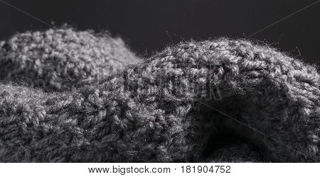 Knitted Wool Fabric Background In Details.