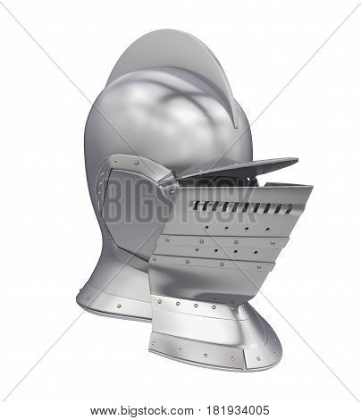 Knight Helmet isolated on white background. 3D render