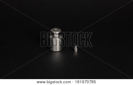 Steel Weight set as teamwork concept on black background