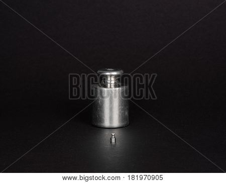 Steel Weight set as teamwork concept on black background