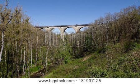 Viaduct at Culan in the heart of rural France