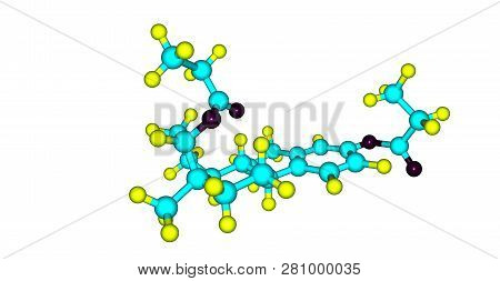 Estradiol Dipropionate Molecular Structure Isolated On White