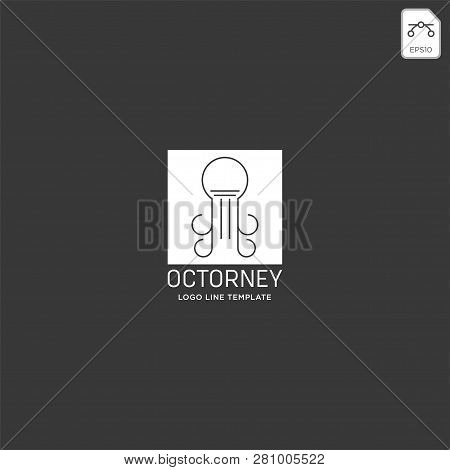 Elegant Attorney Logo Line Design Template Vector Illustration
