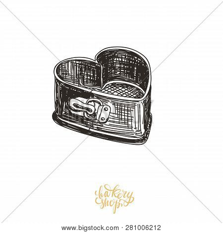 Beautiful Vector Hand Drawn Bakery Illustration. Detailed Retro Style Images. Vintage Sketch For Lab