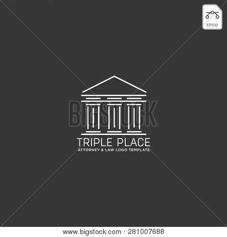 Elegant Attorney Logo Line Design Template Vector Illustration