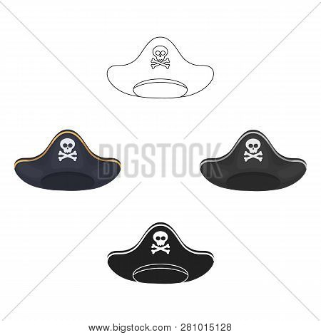 Pirate Hat Icon In Cartoon Style Isolated On White Background. Hats Symbol Stock Vector Illustration