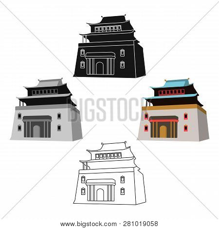 The Three-storey Building In Mongolia.mongolian National Shrine Of Mitarai.mongolia Single Icon In C