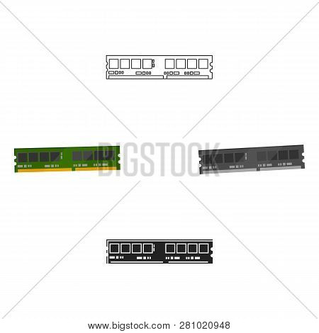 Ram Icon In Cartoon Style Isolated On White Background. Personal Computer Symbol Stock Vector Illust