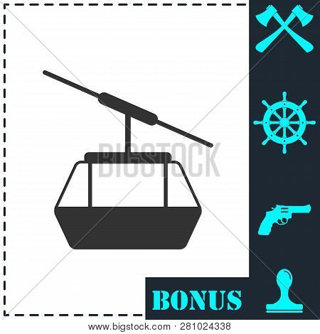 Ropeway Cabines Icon Flat. Simple Vector Symbol And Bonus Icon