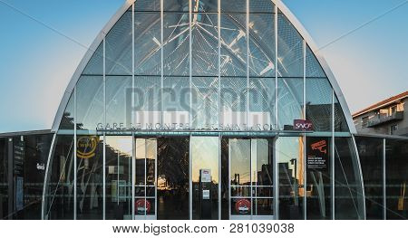 Montpellier Saint Roch Train Station On A Winter Day