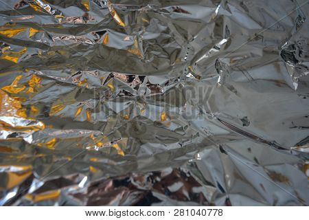 Stylish Metallic, Gray, Reflective Melik Background. Festive Background With Brightness And Light Ef