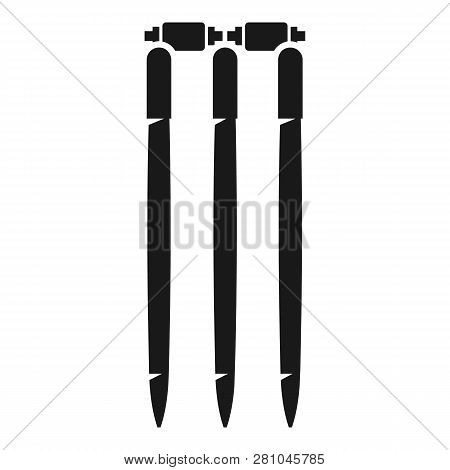 Cricket Wicket Icon. Simple Illustration Of Cricket Wicket Vector Icon For Web Design Isolated On Wh