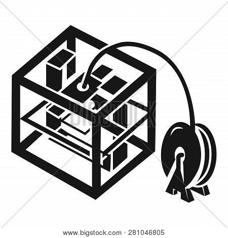 3d Printer Work Icon. Simple Illustration Of 3d Printer Work Vector Icon For Web Design Isolated On 