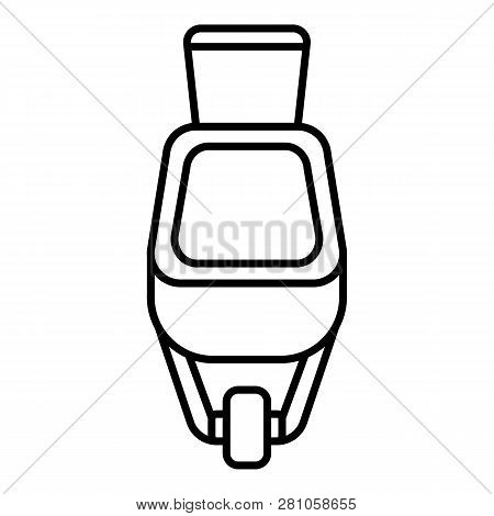 Front Wheelbarrow Icon. Outline Front Wheelbarrow Vector Icon For Web Design Isolated On White Backg