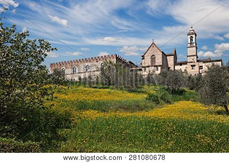 Florence, Tuscany, Italy: Landscape At Spring Of The Charterhouse (certosa Di Firenze), Medieval Mon