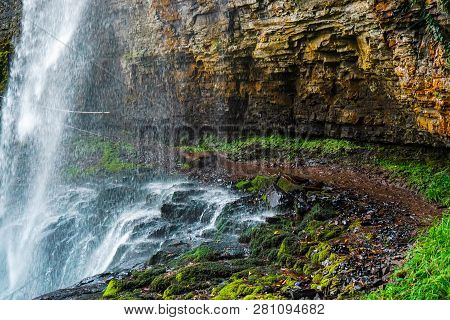 Waterfall Giant. Eastern Abkhazia. Near The Town Of Tkvarcheli. Akarmara District.