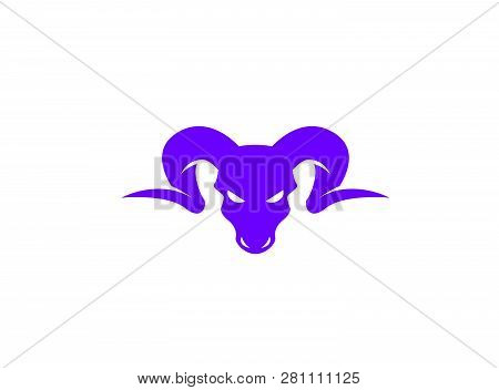Bighorn Sheep Head With Angry Face For Logo Design