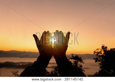 Human Hands Open Palm Up Worship. Eucharist Therapy Bless God Helping Repent Catholic Easter Lent Mi