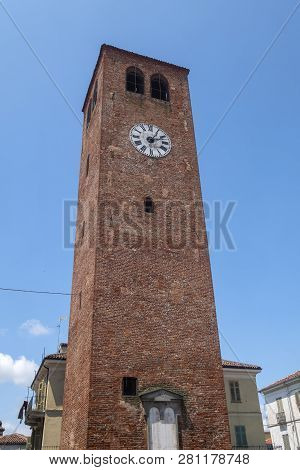 Crescentino, Vercelli, Piedmont, Italy: The Municipal Tower, Medieval Monument