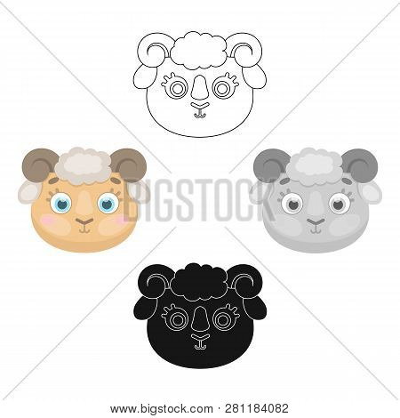 Ram Muzzle Icon In Cartoon Style Isolated On White Background. Animal Muzzle Symbol Stock Vector Ill