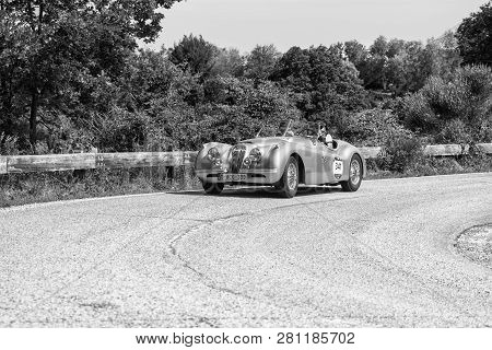Pesaro Colle San Bartolo , Italy - May 17 - 2018 : Mercedes-benz 300 Sl CoupÉ (w198) 1955 On An Old 