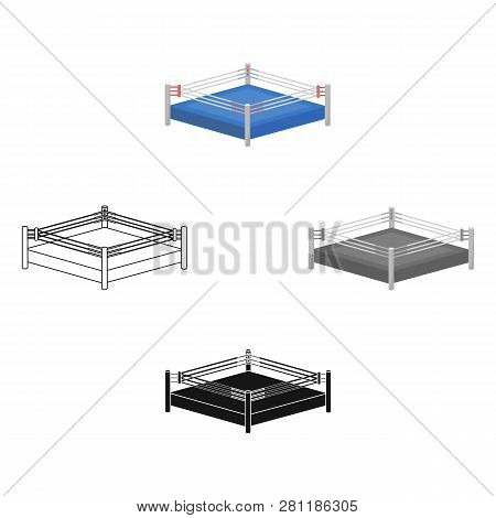 Boxing Ring Icon In Cartoon Style Isolated On White Background. Boxing Symbol Stock Vector Illustrat