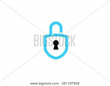 Security Lock With Slot And Guard Icon For Logo Design