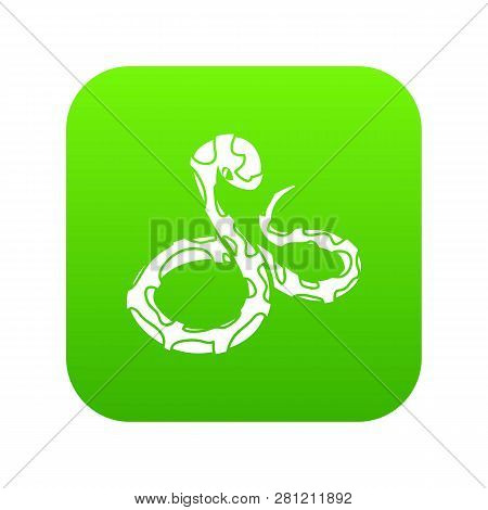 Boa Snake Icon Green Isolated On White Background