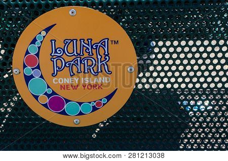 Brookyln, New York - May 10, 2018:  Logo Sign For Luna Park, An Amusement Park Located On Coney Isla