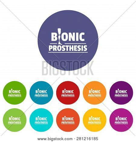 Bionic Prosthesis Icons Color Set For Any Web Design On White Background