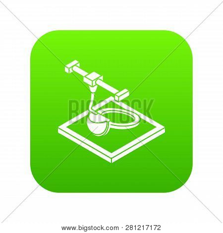 Ring D Printing Icon Green Isolated On White Background