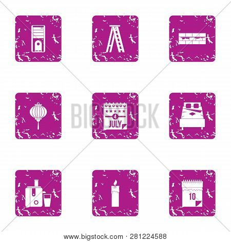 Autonomy Icons Set. Grunge Set Of 9 Autonomy Icons For Web Isolated On White Background