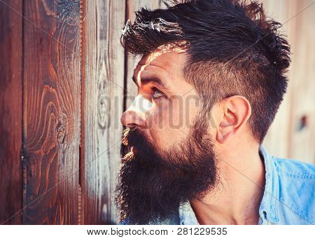 I Dont Like Myself Without A Beard. Beard Fashion Trend. Handsome Man With Fashion Beard And Mustach