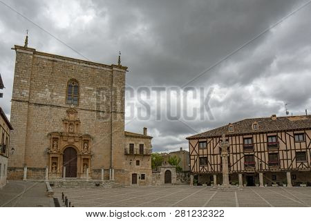 Square Of Penaranda De Duero In Province Of Burgos, Spain