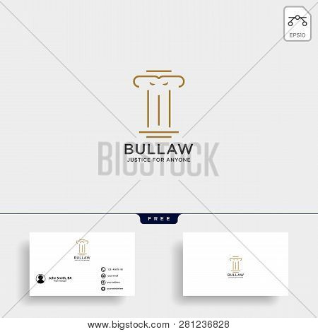Elegant Pillar Attorney Logo Line Design Template Vector Illustration