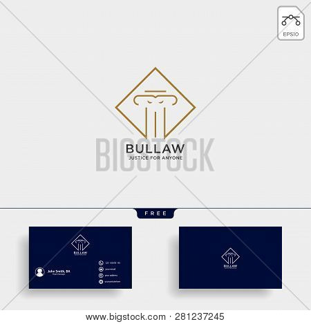 Elegant Pillar Attorney Logo Line Design Template Vector Illustration