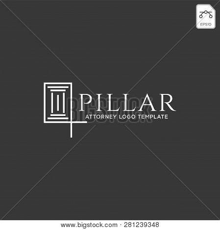 Elegant Pillar Attorney Logo Line Design Template Vector Illustration