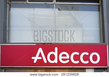 Buenos Aires, Argentina - January 19, 2018: Detail Of The Adecco Company Office In Buenos Aires, Arg
