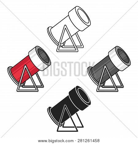 Snow Cannon Icon In Cartoon Style Isolated On White Background. Ski Resort Symbol Stock Vector Illus