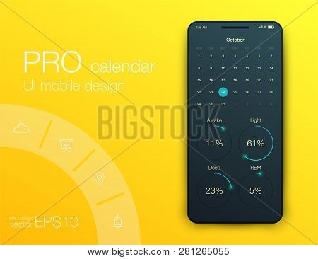 Mobile Phone Application For Analytics. Stock Vector
