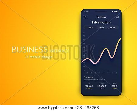 Mobile Phone Application For Analytics. Stock Vector