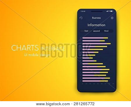 Mobile Phone Application For Analytics. Stock Vector