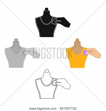 Sewing, Marking With Chalk On A Mannequin. Sewing And Equipment Single Icon In Cartoon Style Vector 