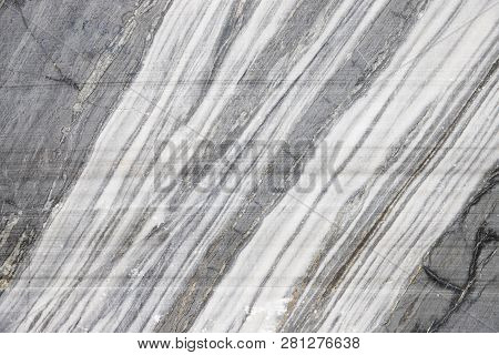 Natural Texture For Design. Photo Of Marble Rock. Grey Marble Patterned Texture Background Closeup, 