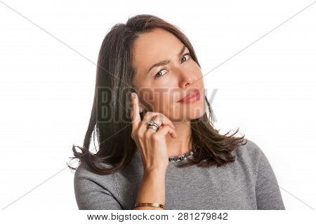 Young Woman Showing Disbelief Isolated On White Background