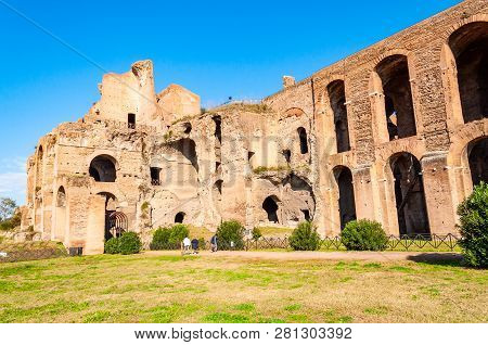 Rome, Italy - November 17, 2018: The Domus Severiana Is The Modern Name Given To The Final Extension