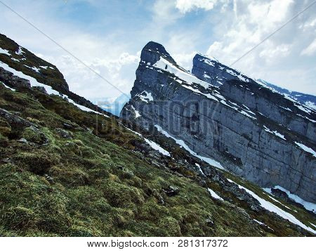 Alpine Peak Zuestoll In The Churfirsten Mountain Range, Between The Toggenburg Region And Lake Walen