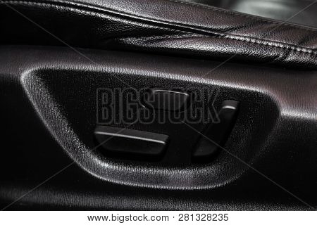 Novosibirsk, Russia - January 30, 2019:  Mazda Cx-5, Close-up Of The Side Door Buttons. Photography 