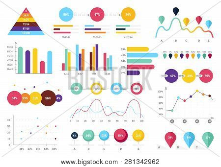 Set Elements Of Infographics. Info Bars, Graphycs.